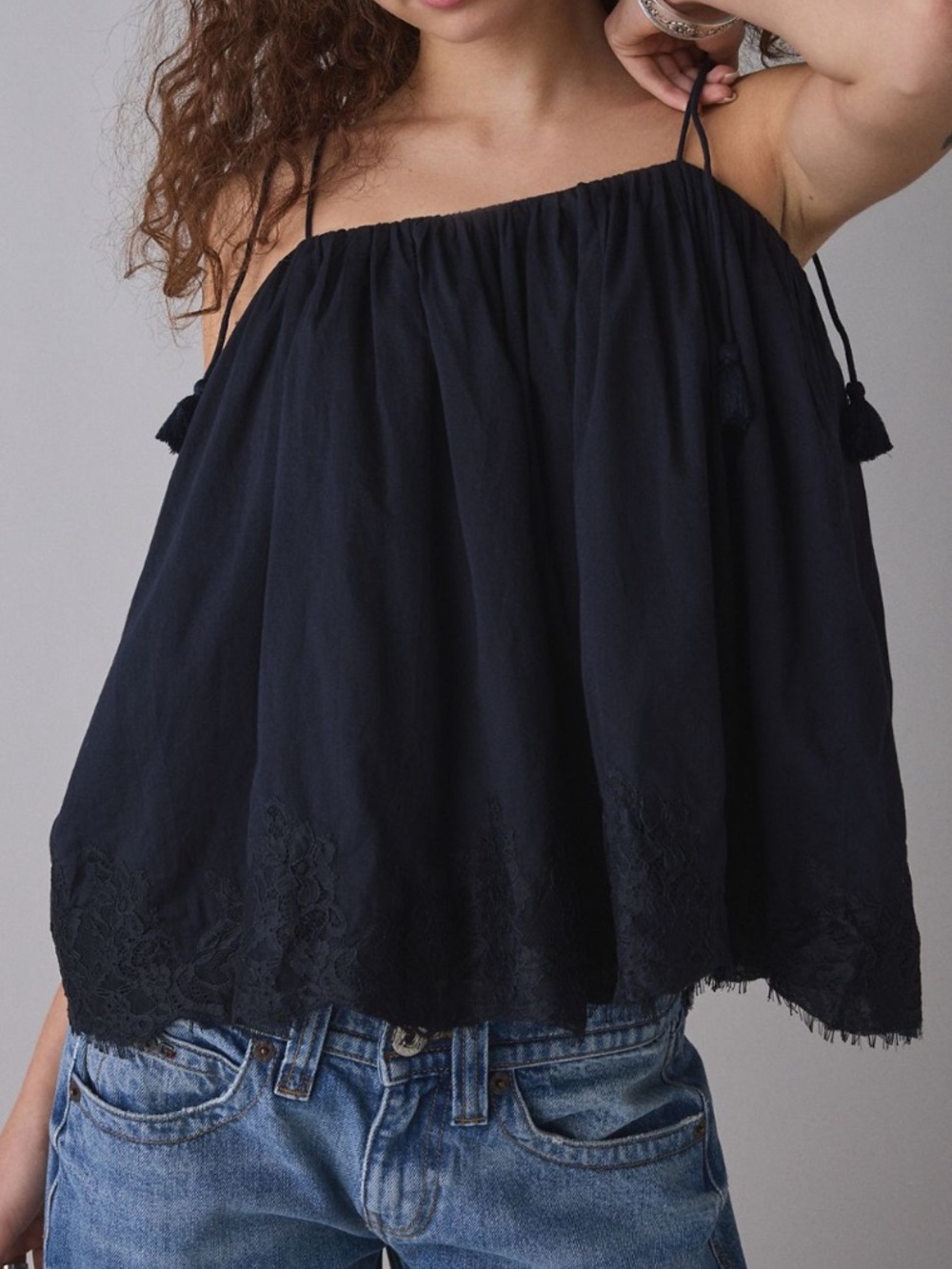 Kimchi Blue Amelia Lace Trim Babydoll Top